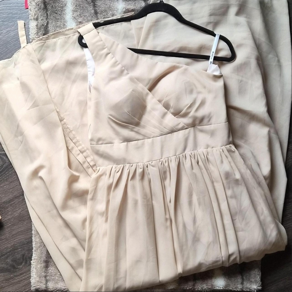 Elegant One-Shoulder Cream Dress